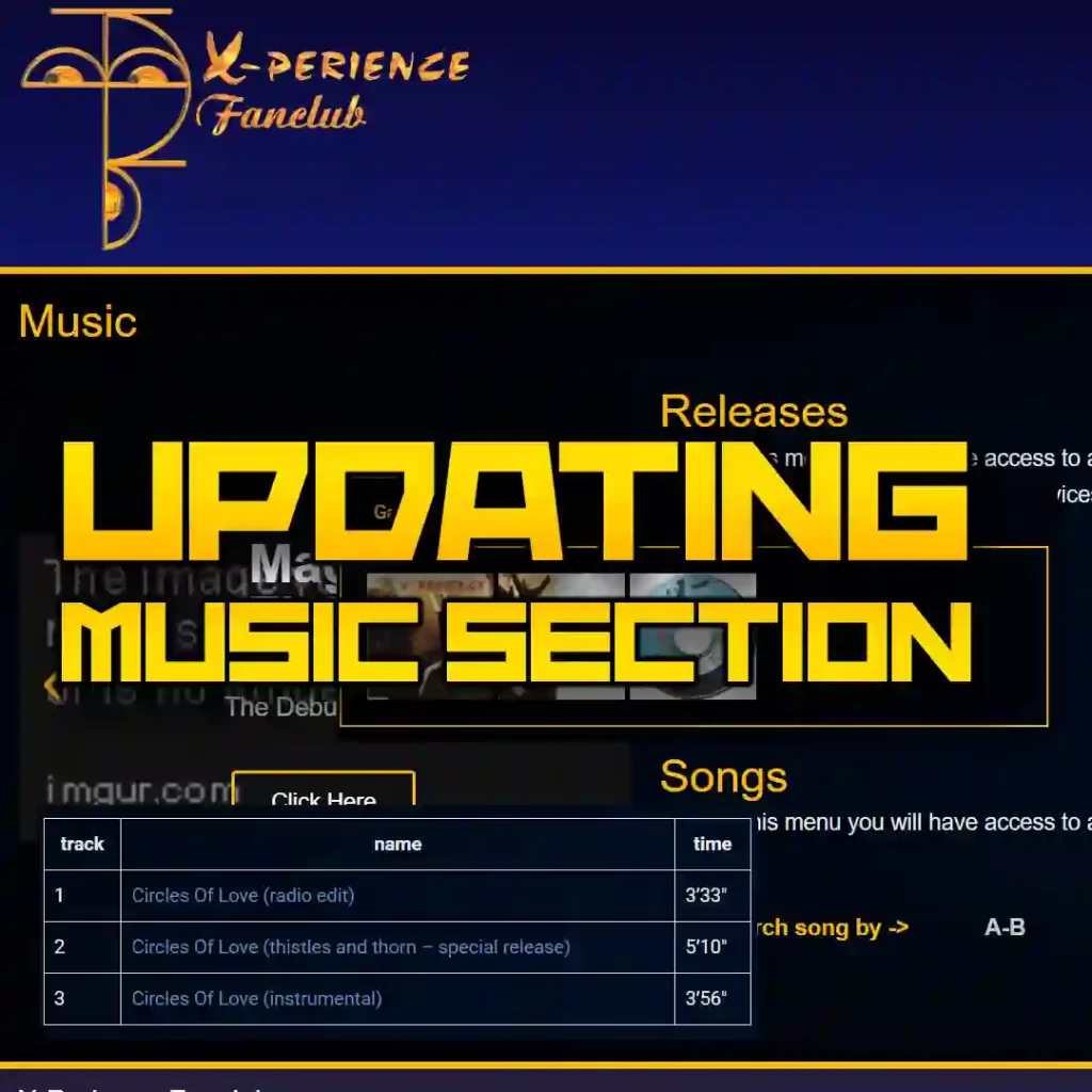 Updating Music section on X-Perience Fanclub web